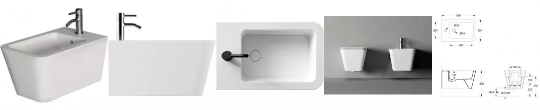 Подвесное биде «Alice» Hide 31220109 белое матовое