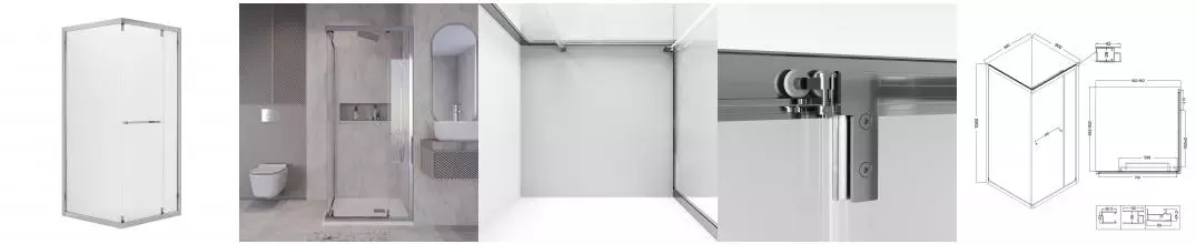 Душевой угол-ограждение «Niagara» Nova NG-6633-34 90/90 квадратный прозрачный/хром без поддона универсальный Душевой угол-ограждение «Niagara» Nova NG-6633-34 90/90 квадратный прозрачный/хром без поддона универсальный