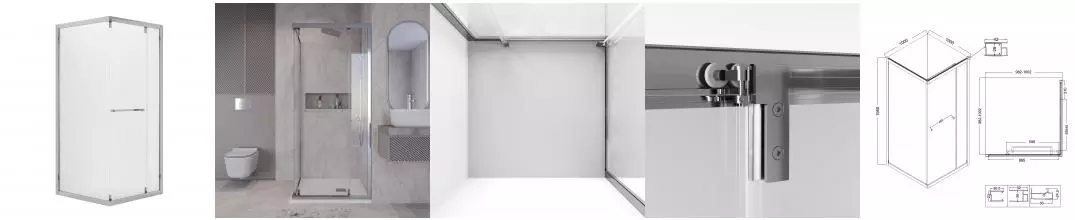 Душевой угол-ограждение «Niagara» Nova NG-6635-34 100/100 квадратный прозрачный/хром без поддона универсальный Душевой угол-ограждение «Niagara» Nova NG-6635-34 100/100 квадратный прозрачный/хром без поддона универсальный