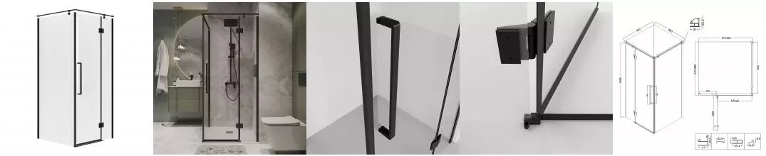 Душевой угол-ограждение «Niagara» Nova NG-6831-34 BLACK 90/90 квадратный прозрачный/чёрный матовый без поддона универсальный Душевой угол-ограждение «Niagara» Nova NG-6831-34 BLACK 90/90 квадратный прозрачный/чёрный матовый без поддона универсальный