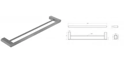 Полотенцедержатель двойной «Cezares» STYLUS-THD-60-IN на стену сатин Полотенцедержатель двойной «Cezares» STYLUS-THD-60-IN на стену сатин