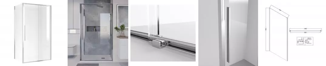 Душевой угол-ограждение «Niagara» Nova NG-64-10A-A90-34 100/90 прозрачный/хром без поддона универсальный Душевой угол-ограждение «Niagara» Nova NG-64-10A-A90-34 100/90 прозрачный/хром без поддона универсальный