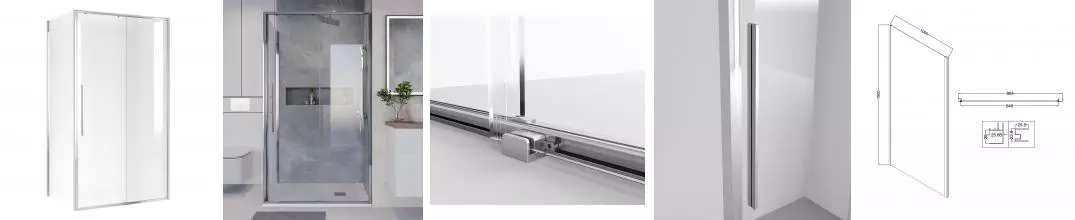 Душевой угол-ограждение «Niagara» Nova NG-64-11A-A100-34 110/100 прозрачный/хром без поддона универсальный Душевой угол-ограждение «Niagara» Nova NG-64-11A-A100-34 110/100 прозрачный/хром без поддона универсальный