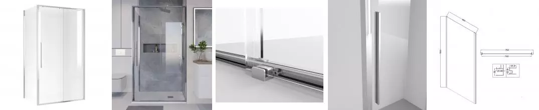 Душевой угол-ограждение «Niagara» Nova NG-64-11A-A80-34 110/80 прозрачный/хром без поддона универсальный Душевой угол-ограждение «Niagara» Nova NG-64-11A-A80-34 110/80 прозрачный/хром без поддона универсальный