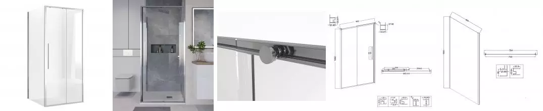 Душевой угол-ограждение «Niagara» Nova NG-64-9A-A80-34 90/80 прозрачный/хром без поддона универсальный Душевой угол-ограждение «Niagara» Nova NG-64-9A-A80-34 90/80 прозрачный/хром без поддона универсальный