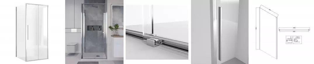 Душевой угол-ограждение «Niagara» Nova NG-64-9A-A90-34 90/90 прозрачный/хром без поддона универсальный Душевой угол-ограждение «Niagara» Nova NG-64-9A-A90-34 90/90 прозрачный/хром без поддона универсальный