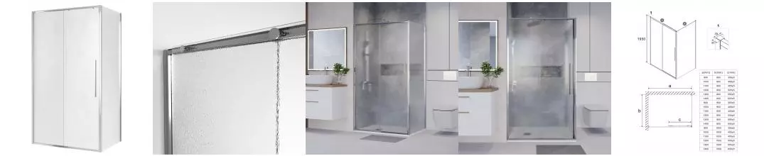 Душевой угол-ограждение «Niagara» Nova NG-65-13CH-CH100-34 130/100 шиншилла/хром без поддона левый Душевой угол-ограждение «Niagara» Nova NG-65-13CH-CH100-34 130/100 шиншилла/хром без поддона левый