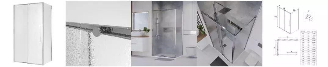 Душевой угол-ограждение «Niagara» Nova NG-65-14CH-CH100-34 140/100 шиншилла/хром без поддона левый Душевой угол-ограждение «Niagara» Nova NG-65-14CH-CH100-34 140/100 шиншилла/хром без поддона левый