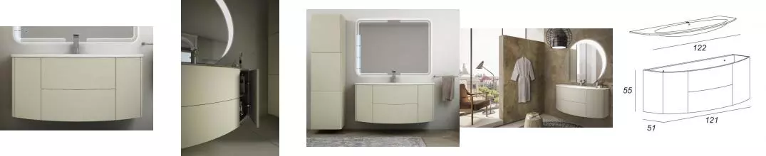 Тумба с раковиной «Cezares» Eden 120 (Eden 120) подвесная Grigio natura Тумба с раковиной «Cezares» Eden 120 (Eden 120) подвесная Grigio natura