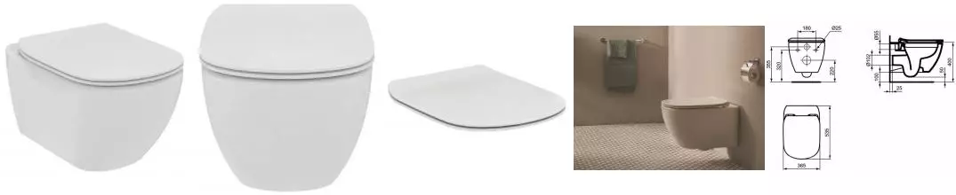 Подвесной унитаз безободковый «Ideal Standard» Tesi Rimless AK0003/T552201 белый с сиденьем дюропласт с микролифтом белое Подвесной унитаз безободковый «Ideal Standard» Tesi Rimless AK0003/T552201 белый с сиденьем дюропласт с микролифтом белое