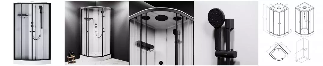 Душевая кабина «Am.Pm» X-Joy W94C-401-090BT 89,5/89,5 низкий поддон прозрачная/белая