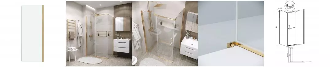 Боковая стенка 200.K33.03.80.32.00 Pragma (80*195) золото сатин, стекло прозрачное, 1 место 200.K33.03.80.32.00 · Pragma, Grossman, 200.K33.03.80.32.00