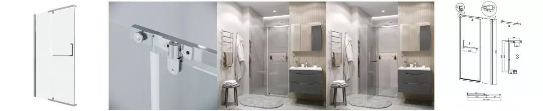 Душевая дверь «Grossman» Pragma 100.K33.03.100.10.00 100/195 прозрачная/хром без поддона