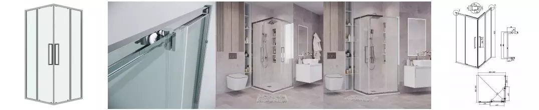 Душевой угол-ограждение «Grossman» Cosmo 300.K33.02.9090.10.00 90/90 прозрачный/хром без поддона Душевой угол-ограждение «Grossman» Cosmo 300.K33.02.9090.10.00 90/90 прозрачный/хром без поддона