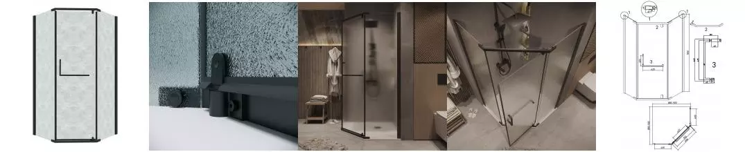 Душевой угол-ограждение «Grossman» Pragma 302.K33.03.9090.21.02 90/90 шиншилла/чёрный матовый без поддона Душевой угол-ограждение «Grossman» Pragma 302.K33.03.9090.21.02 90/90 шиншилла/чёрный матовый без поддона