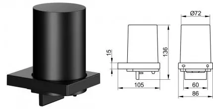 Дозатор для мыла «Keuco» Edition 11 11152379000 на стену чёрный матовый