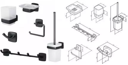 Набор аксессуаров «Am.Pm» Gem AK90D2106B на стену чёрный матовый