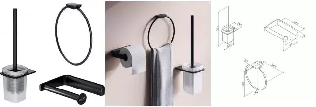 Набор аксессуаров «Am.Pm» Inspire V2.0 AK50T1103B на стену чёрный матовый