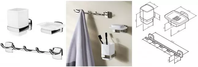 Набор аксессуаров «Am.Pm» Gem AK90B1603W на стену хром