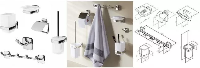 Набор аксессуаров «Am.Pm» Gem AK90D1806W на стену хром