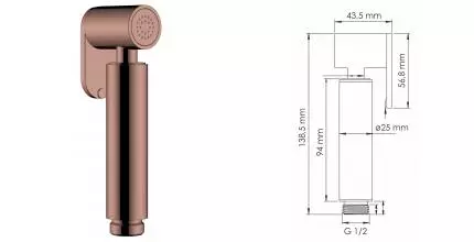 Ручная гигиеническая лейка «WasserKRAFT» Asphe A335 розовое золото Ручная гигиеническая лейка «WasserKRAFT» Asphe A335 розовое золото