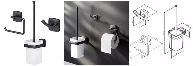 Набор аксессуаров «Am.Pm» Gem AK90T2003B на стену чёрный матовый