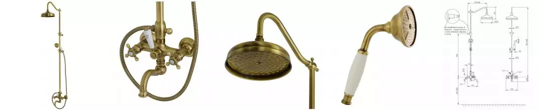 Душевая система «Migliore» Arcadia 31854 бронза