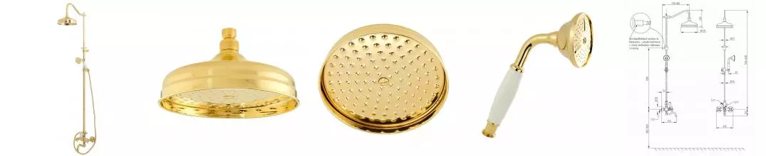 Душевая система «Migliore» Arcadia 31855 золото