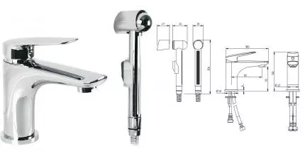 Смеситель для раковины с гигиеническим душем «Migliore» Laguna 26082 хром