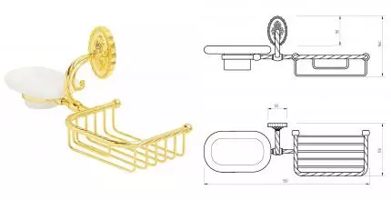 Мыльница «Migliore» Edera 16945 на стену золото