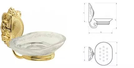 Мыльница «Migliore» Cleopatra 16679 на стену золото