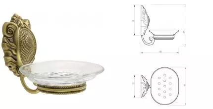 Мыльница «Migliore» Cleopatra 16623 на стену бронза