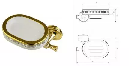 Мыльница «Migliore» Dubai 31240 на стену золото