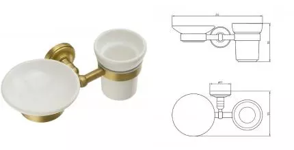 Мыльница со стаканом для зубных щёток «Migliore» Mirella 17176 на стену бронза Мыльница со стаканом для зубных щёток «Migliore» Mirella 17176 на стену бронза