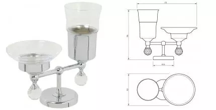 Мыльница со стаканом для зубных щёток «Migliore» Amerida 16591 на стол хром