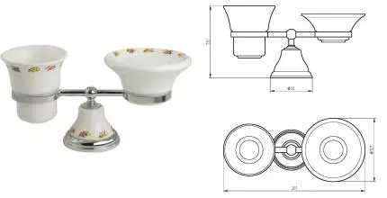 Мыльница со стаканом для зубных щёток «Migliore» Provance 17677 на стол хром