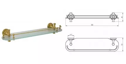 Полка к зеркалу «Migliore» Fortuna 27668 на стену бронза