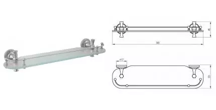 Полка к зеркалу «Migliore» Fortuna 27667 на стену хром