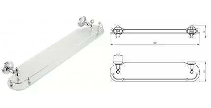 Полка к зеркалу «Migliore» Mirella 17246 на стену хром Полка к зеркалу «Migliore» Mirella 17246 на стену хром