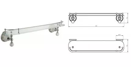 Полка к зеркалу «Migliore» Provance 17666 на стену хром