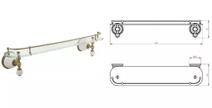 Полка к зеркалу «Migliore» Olivia 17433 на стену бронза/белая Полка к зеркалу «Migliore» Olivia 17433 на стену бронза/белая