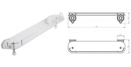 Полка к зеркалу «Migliore» Olivia 17495 на стену хром/белая Полка к зеркалу «Migliore» Olivia 17495 на стену хром/белая