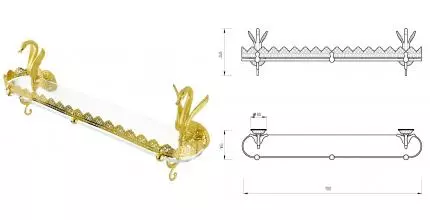 Полка к зеркалу «Migliore» Luxor 26131 на стену золото