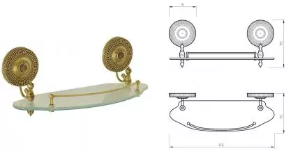 Полка к зеркалу «Migliore» Montecarlo 31590 на стену бронза