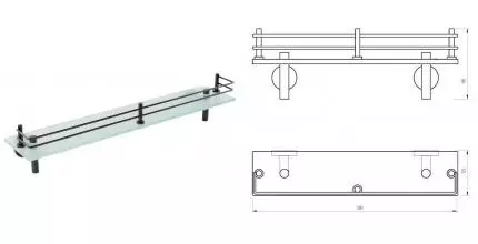 Полка к зеркалу «Migliore» Fortis 31767 на стену чёрная матовая