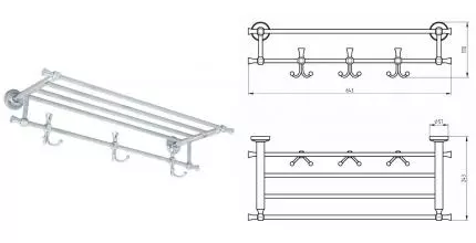 Полотенцедержатель с полкой «Migliore» Fortuna 27712 на стену хром