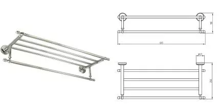 Полотенцедержатель с полкой «Migliore» Mirella 17249 на стену хром