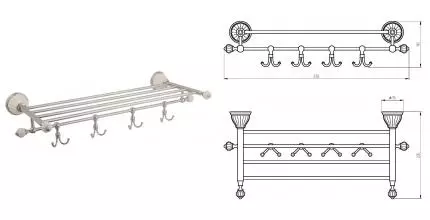 Полотенцедержатель с полкой «Migliore» Olivia 17496 на стену хром/белый Полотенцедержатель с полкой «Migliore» Olivia 17496 на стену хром/белый