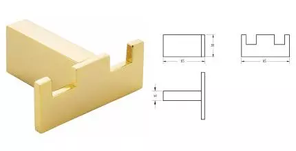 Двойной крючок «Migliore» Kvant 30239 на стену золото