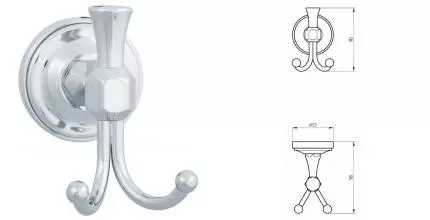 Двойной крючок «Migliore» Fortuna 27709 на стену хром